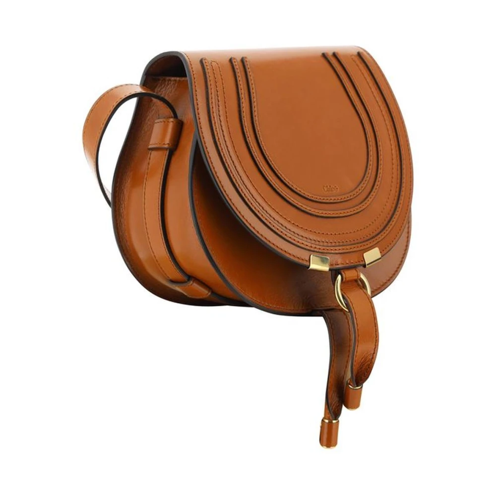 Chloé Schoudertas met kwast en messing bedel Brown Dames