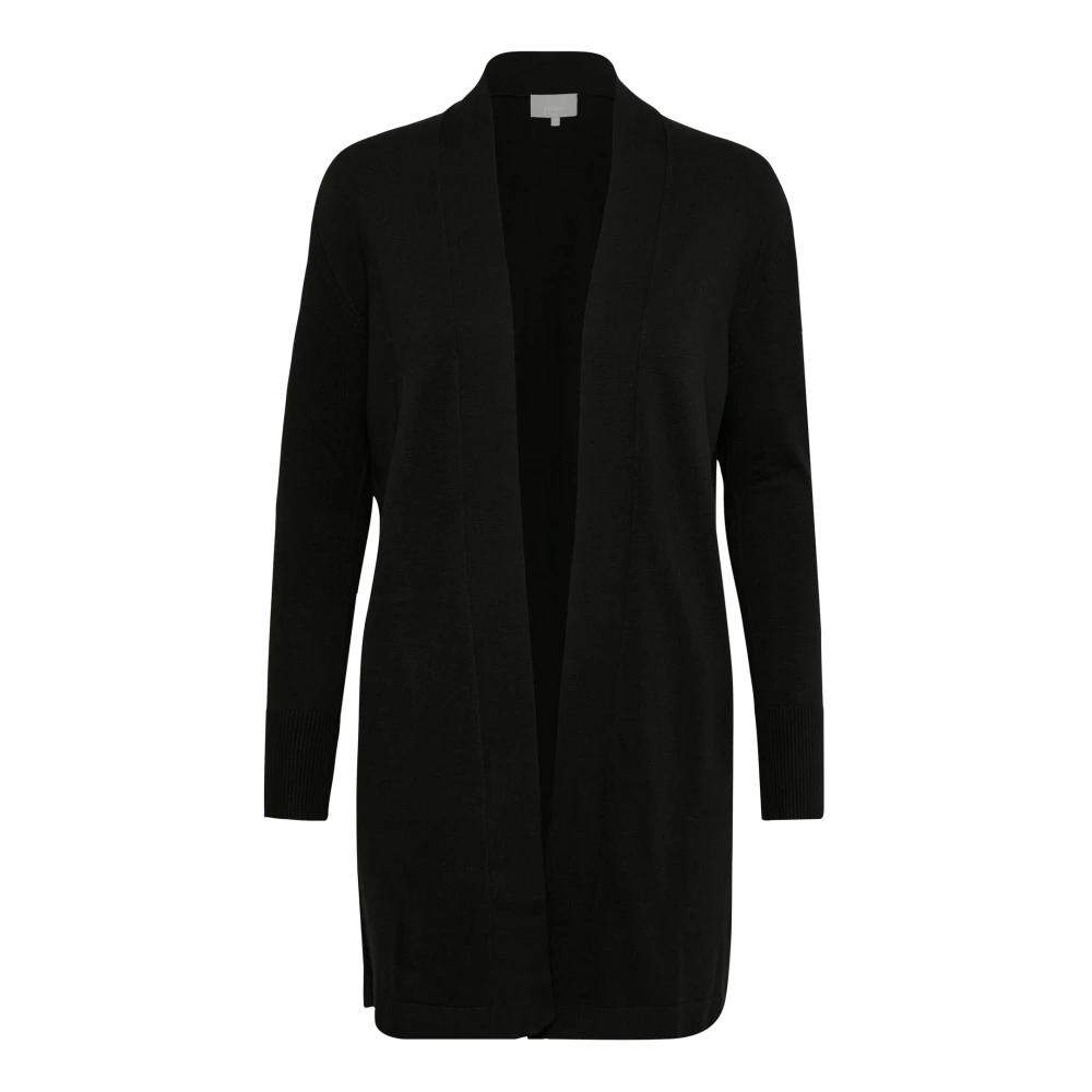 Inwear Women's Black Long Open Cardigan - Long Knitwear - 2XS - Knitwear