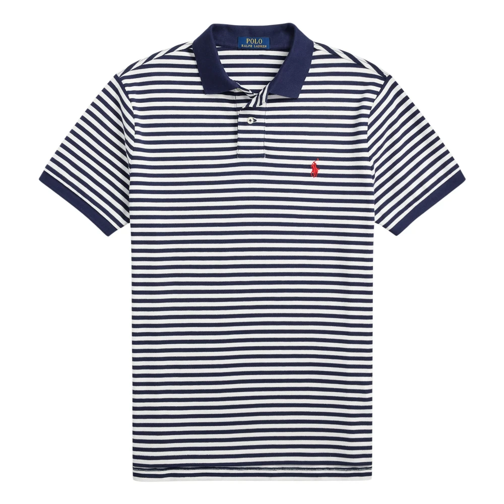 Polo Ralph Lauren Gestreept Katoen Mesh Polo Shirt Blue Heren