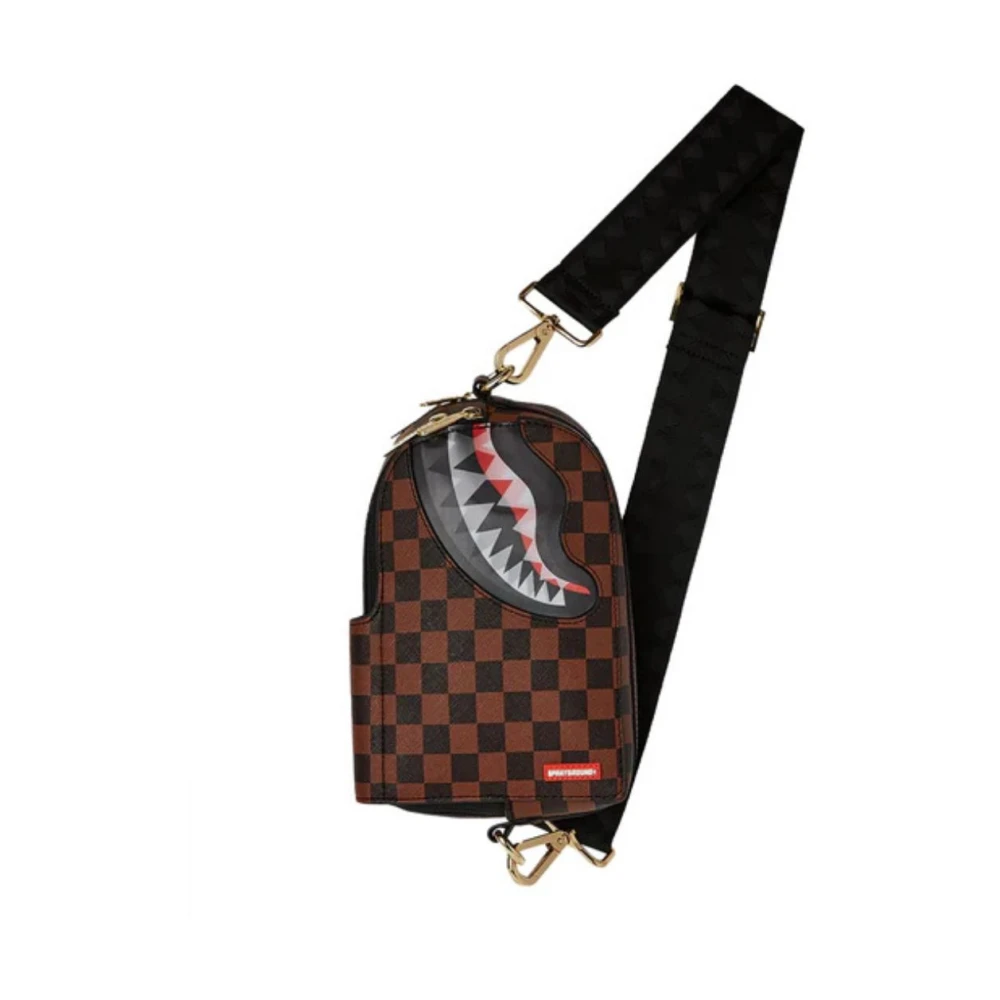 Sprayground Haaien in Parijs Schoudertas Brown Heren