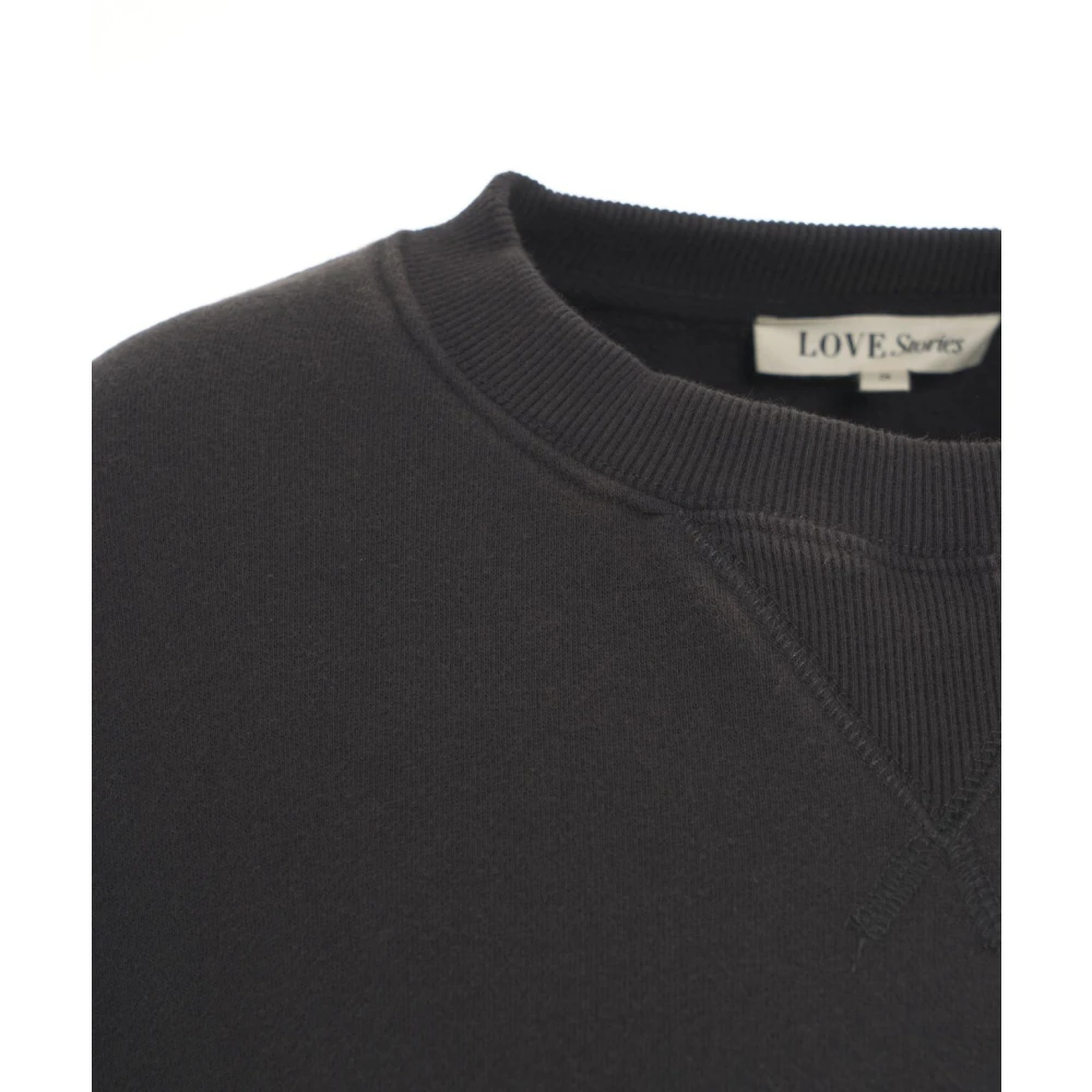 love stories Zwarte Cropped Sweatshirt met Logo Print Black Dames