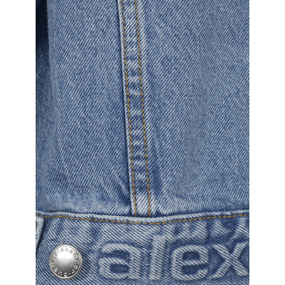 alexander wang Geëmbosseerd Truckerjack met Logotailleband Blue Dames