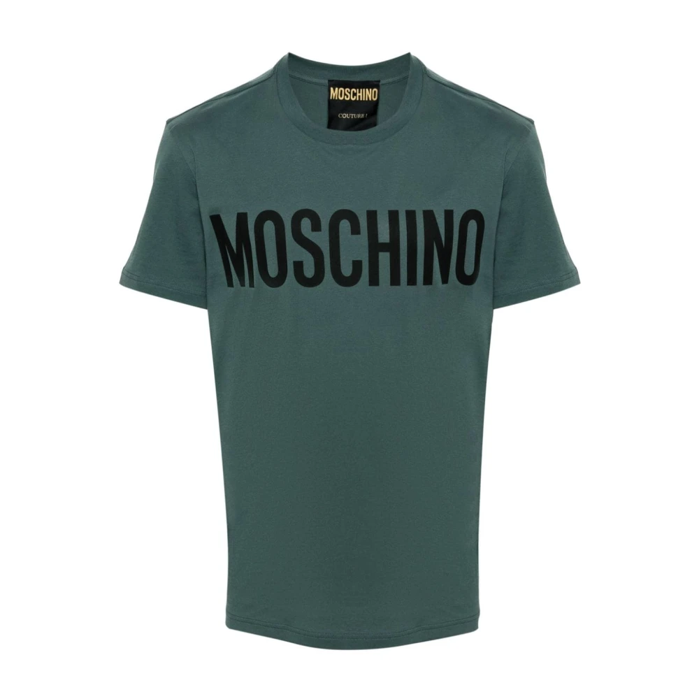 Moschino Groene Logo Print T-shirts en Polos Green Heren