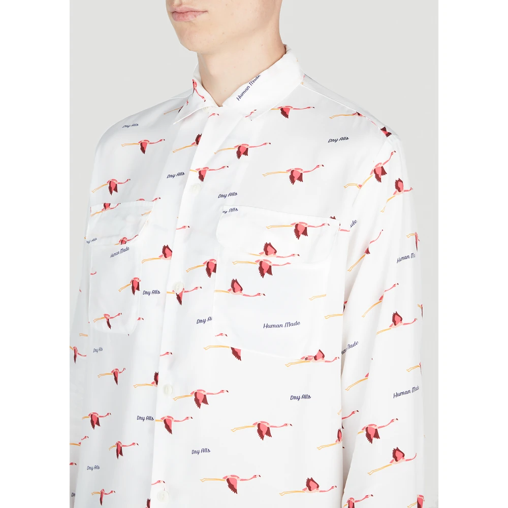 Human Made Flamingo Print Overhemd White Heren
