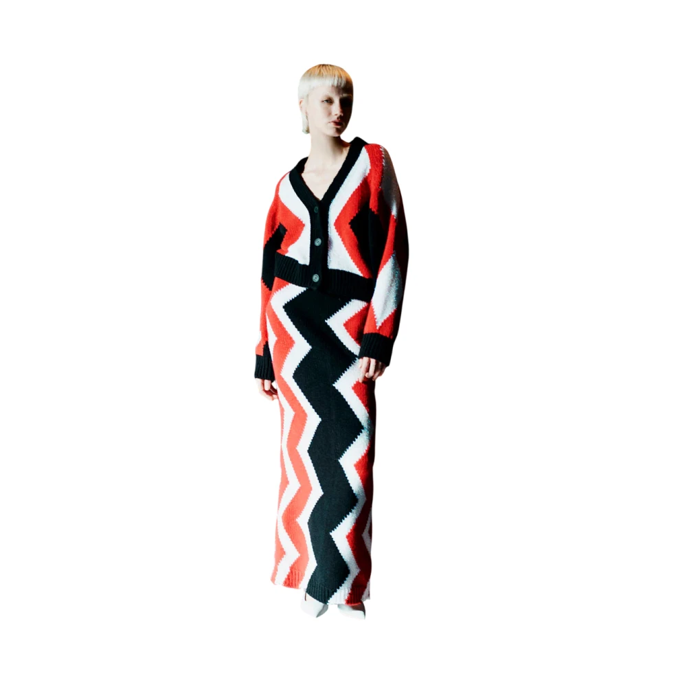 Circus Hotel Geometrisch Driekleurig Inleg Slim Fit Jurk Multicolor Dames