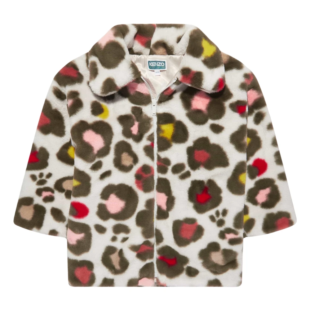 Kenzo Multicolor Fleece Jackets, Female, 4 Y, Girls Faux Fur Coat