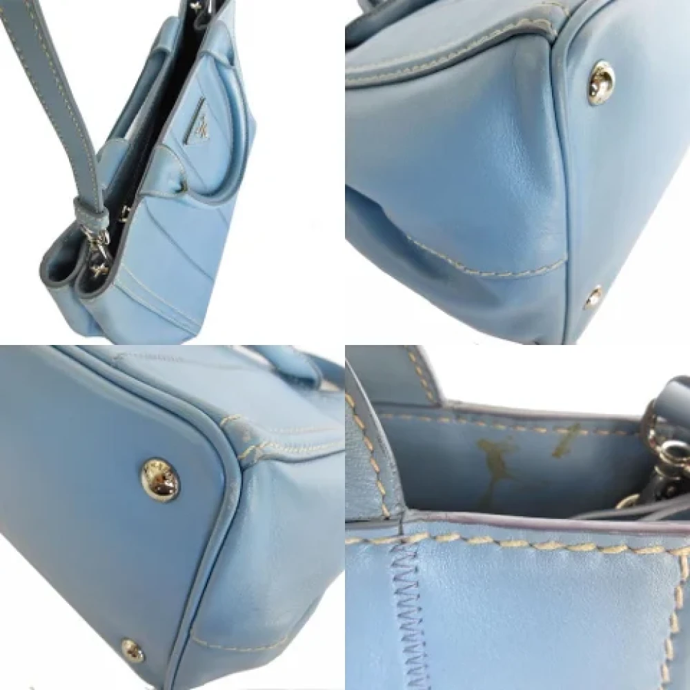 Prada Vintage Pre-owned Leather prada-bags Blue Dames
