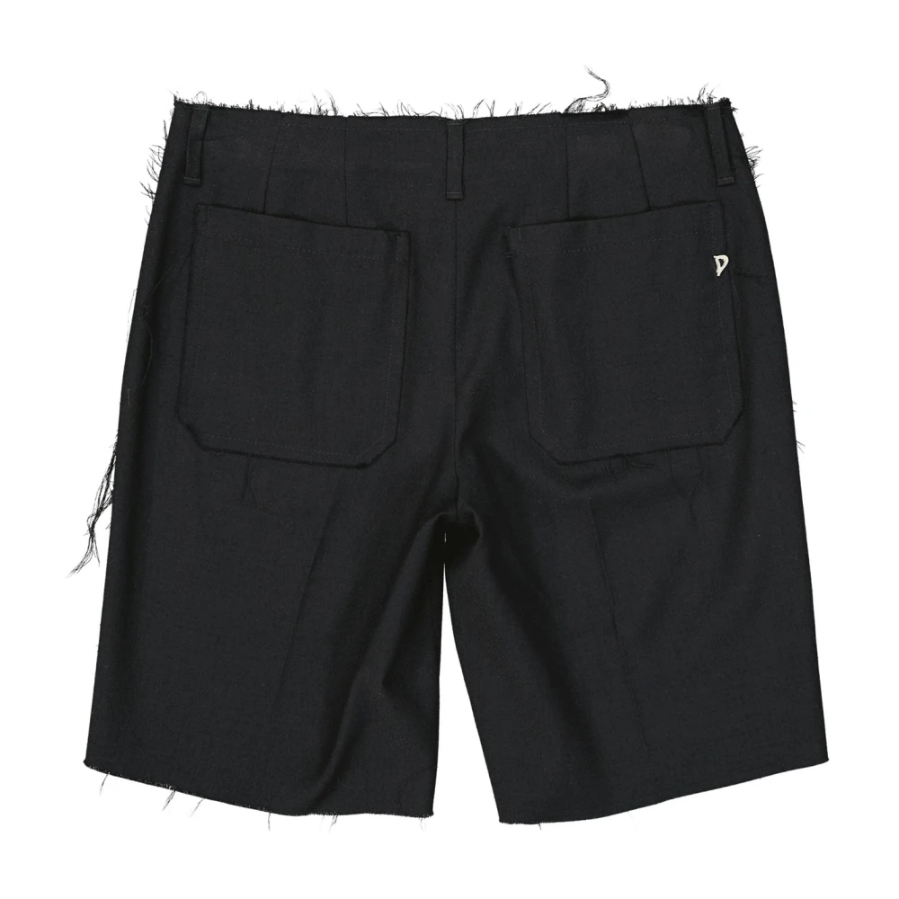 Dondup Wollen shorts met zakken en riem Black Heren