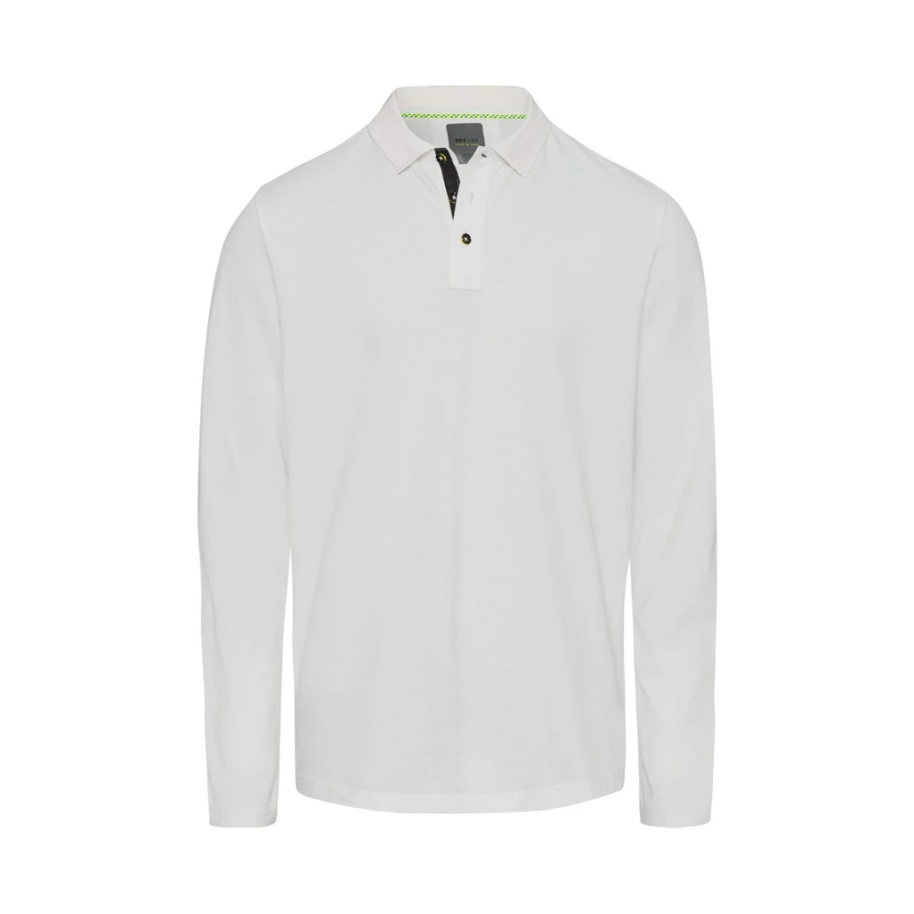 BRAX Lange Mouw Polo Shirt Phoenix White Heren