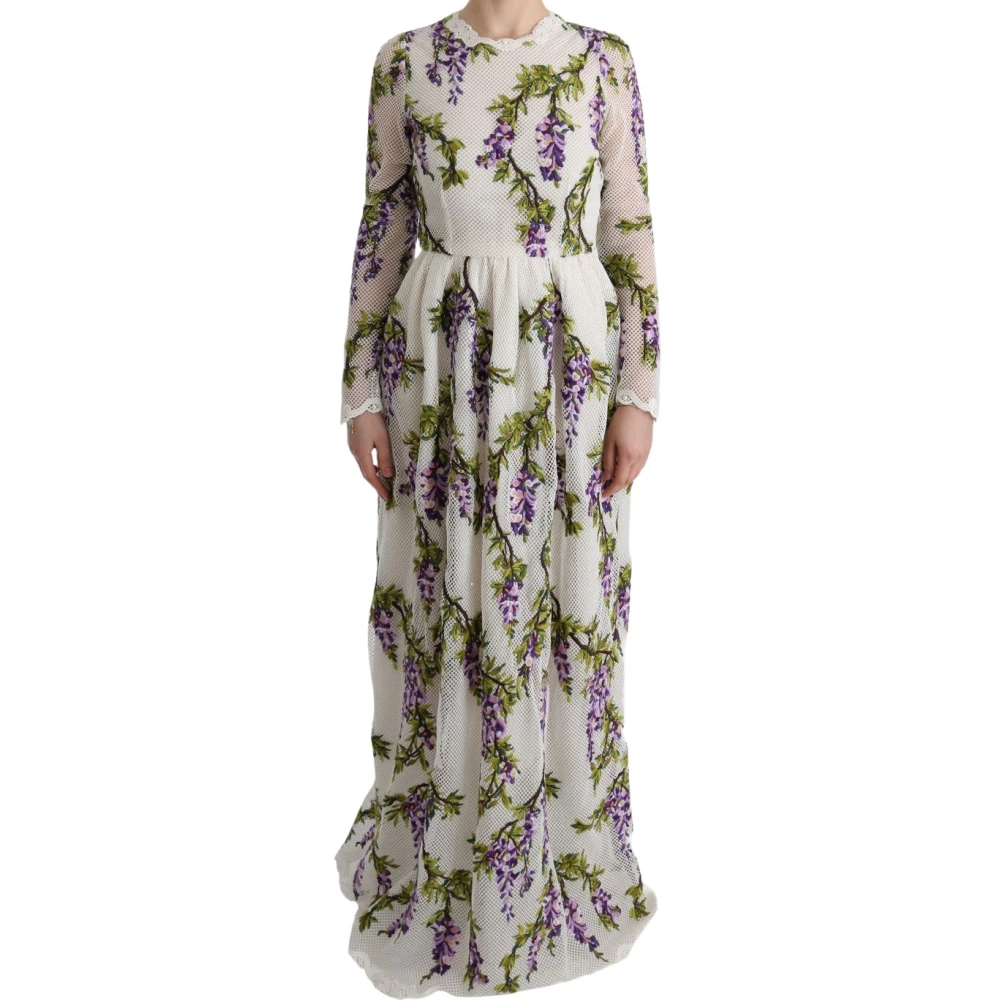 Dolce & Gabbana Long Sleeve A-Line Maxi Dress - Female - Gowns - Multicolor - S - Dresses