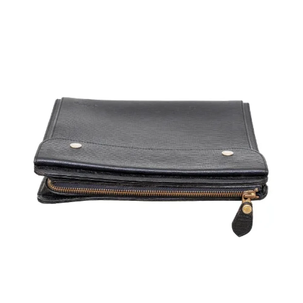 Burberry Vintage Pre-owned Leather clutches Black Dames