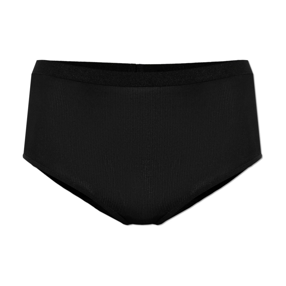 Mm6 Maison Margiela Kvinno Svart Underkläder Dam, S, Ribbstickade Trosor