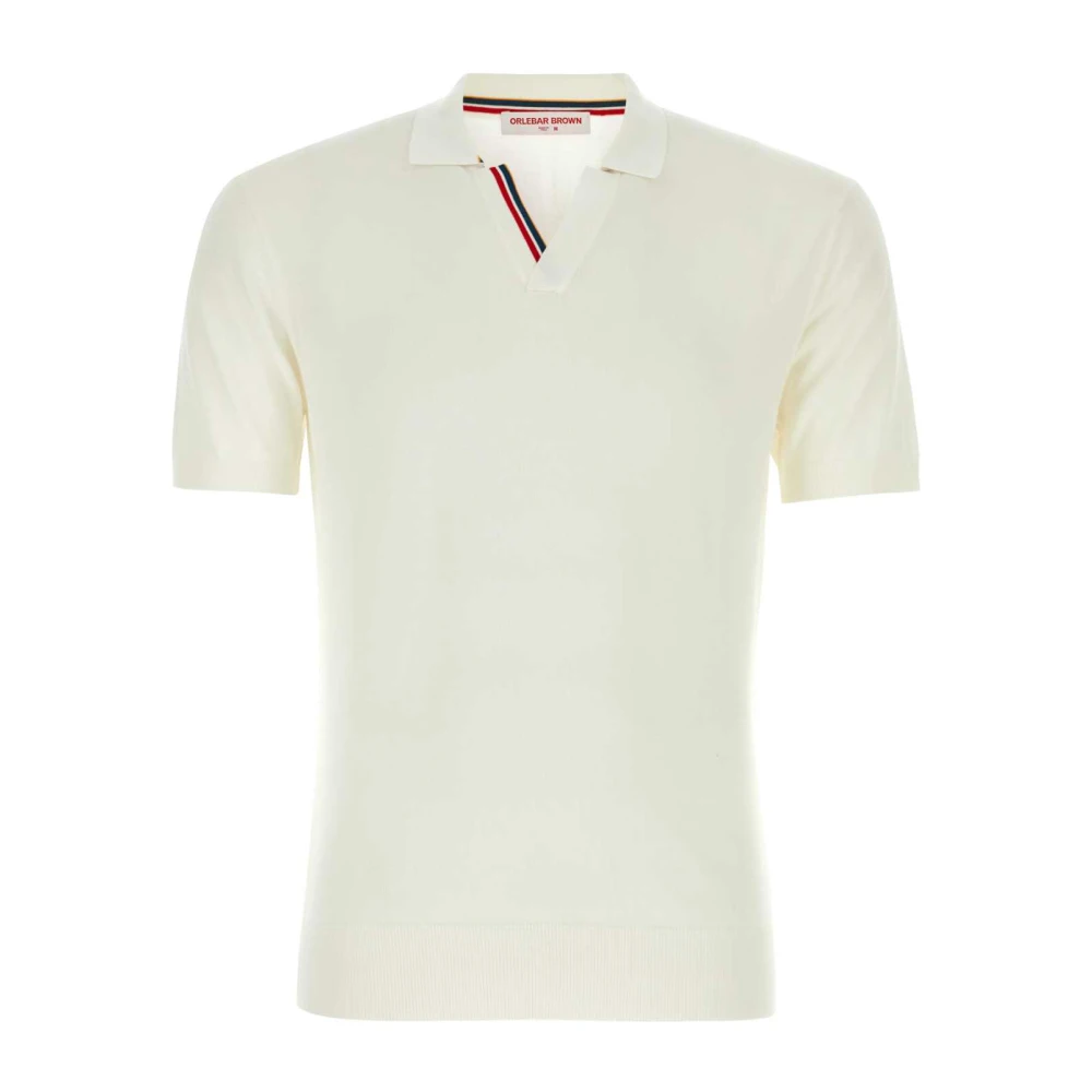 Orlebar Brown Ivoor Katoenen Polo Shirt met Tipping Beige Heren