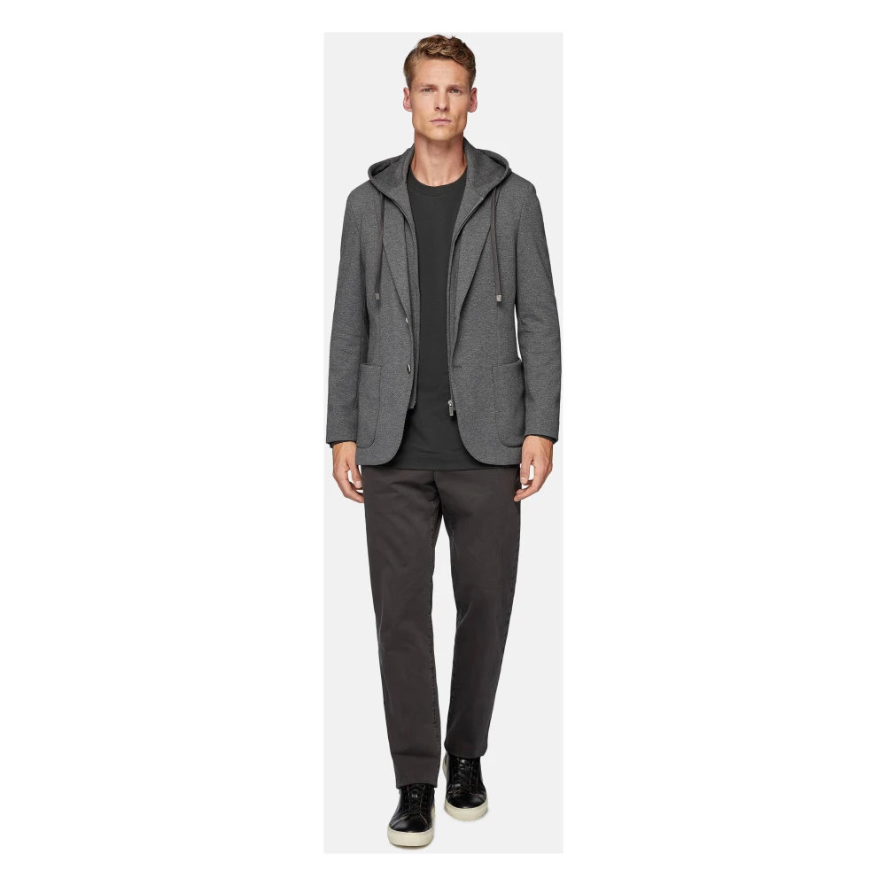 Boggi Milano Jersey Madison Sweatshirt Jacket Gray Heren