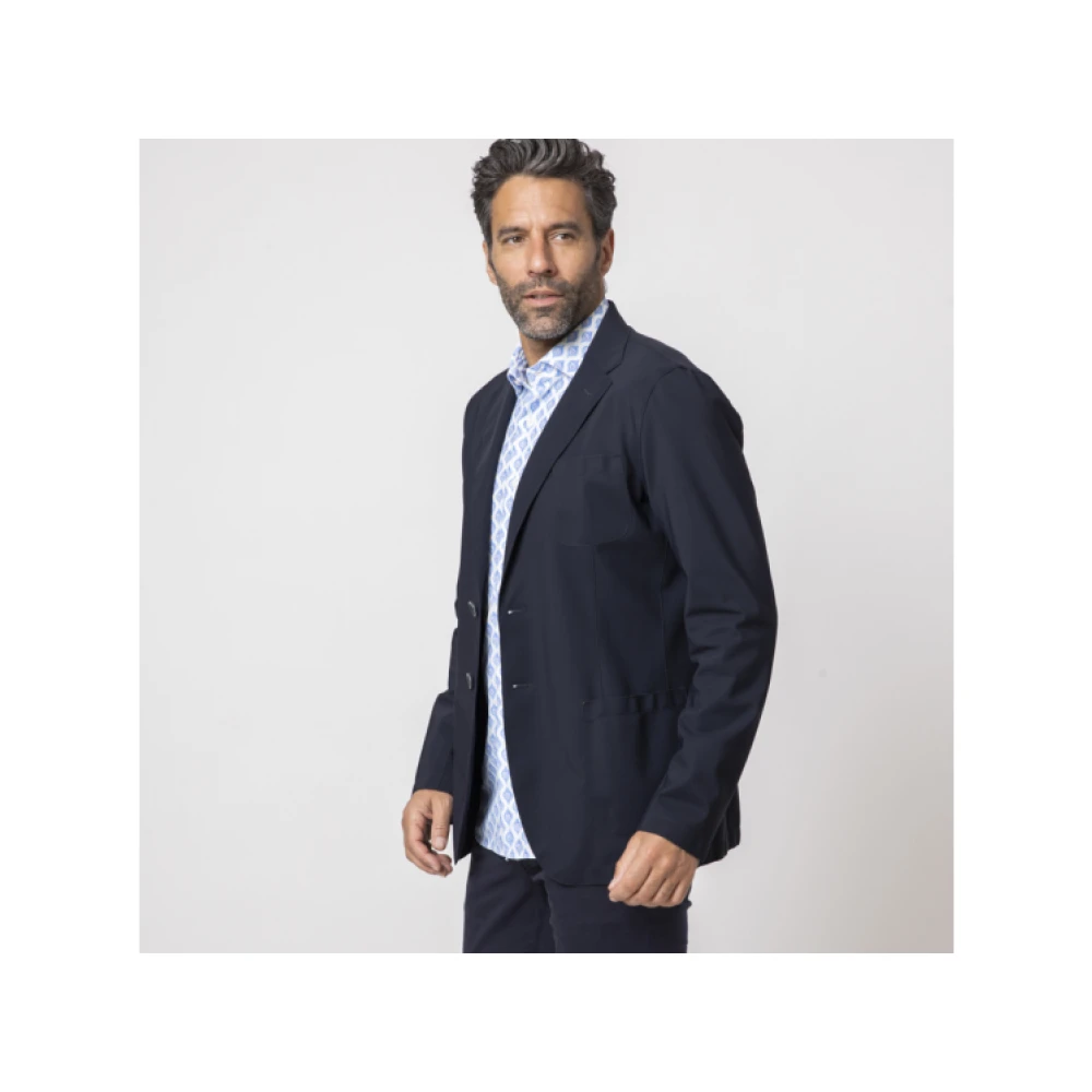 Herno Marineblauwe Blazer Blue Heren