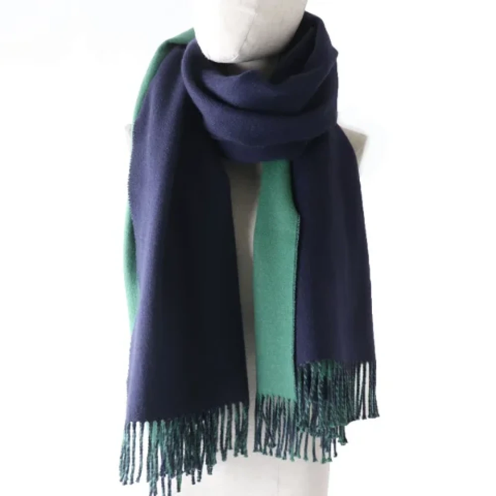 Hermès Vintage Pre-owned Cashmere scarves Blue Dames