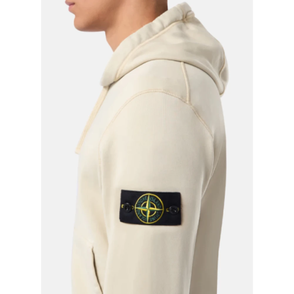 Stone Island Capuchonkatoenen sweatshirt met rits Beige Heren