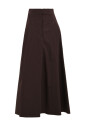 jupe-evasee-en-coton-marron