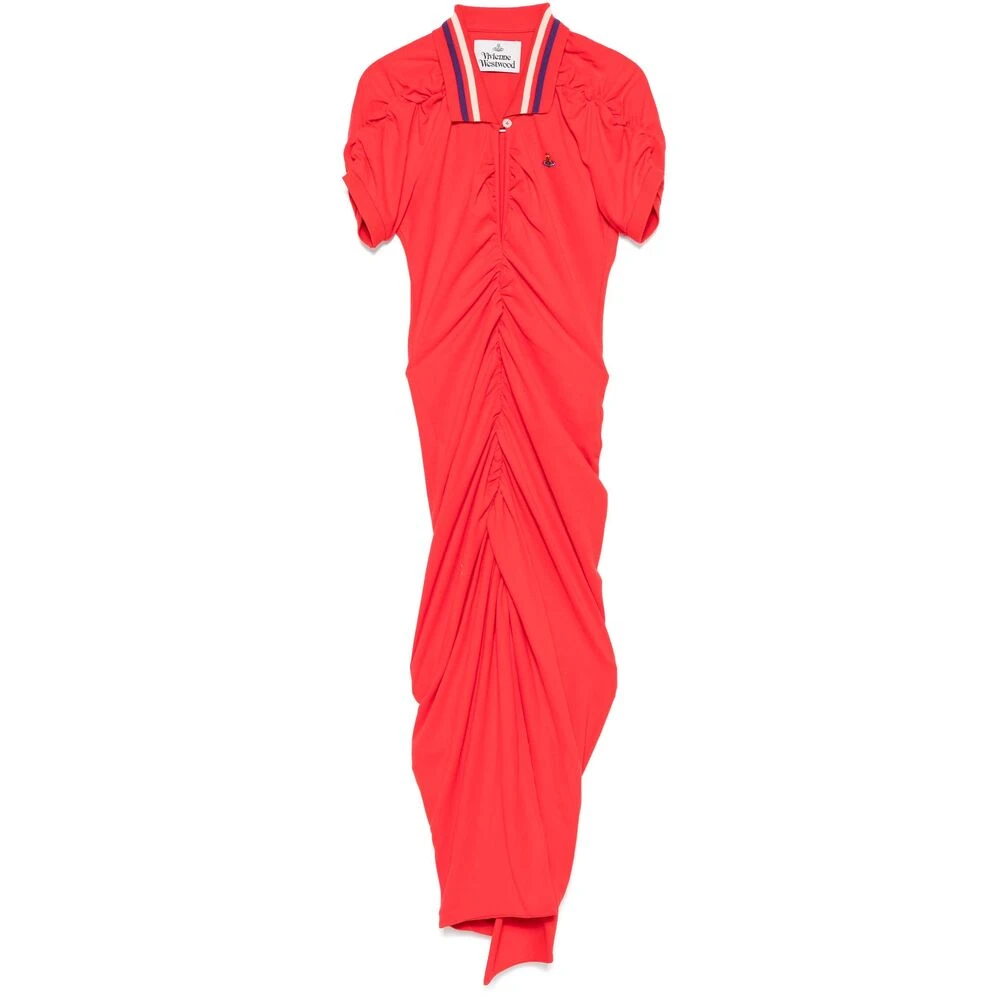 Vivienne Westwood Kardinaalrode Geribbelde Manchetten Jurk Red Dames