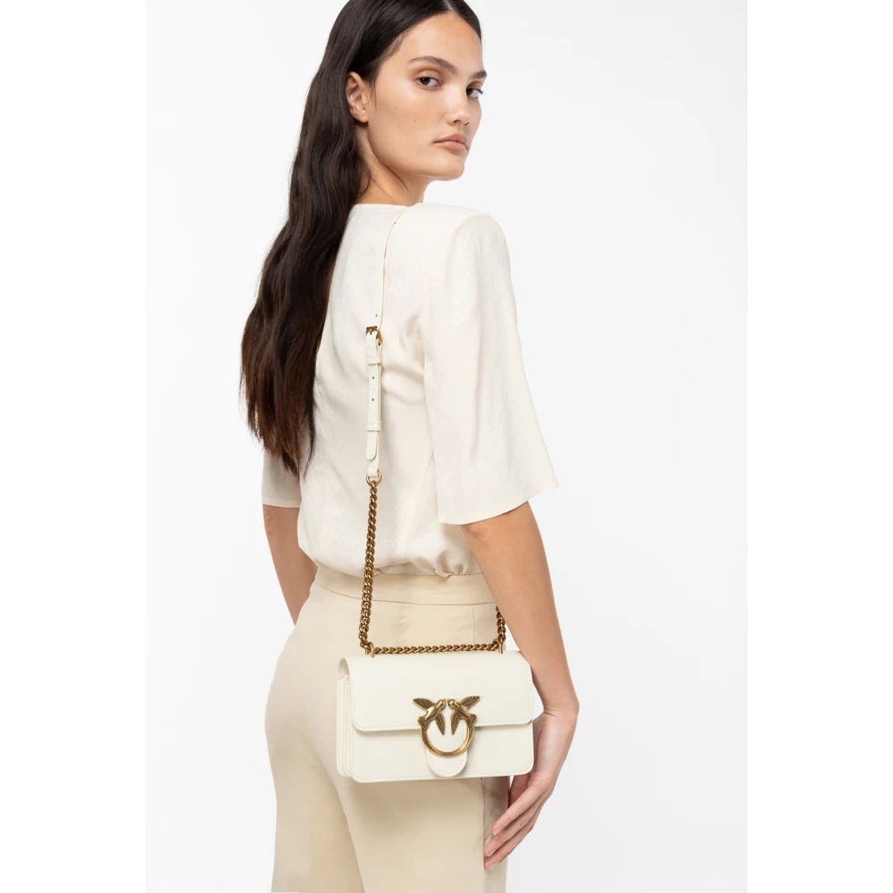pinko Love tas met metalen gesp White Dames