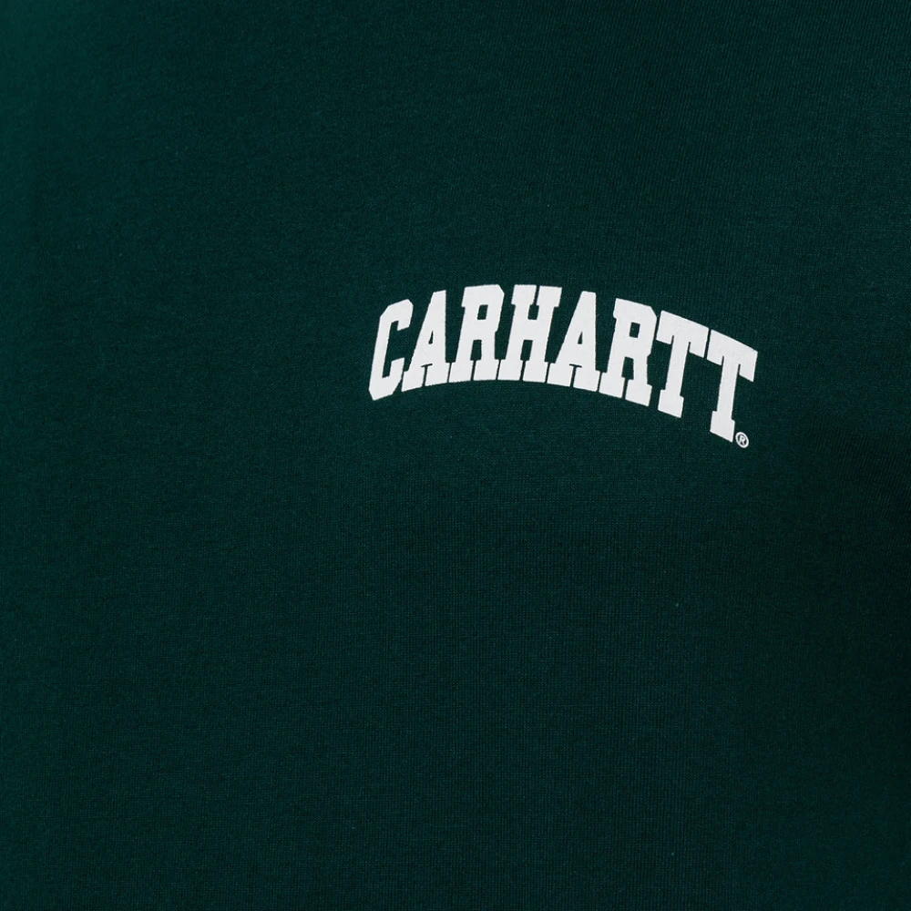 Carhartt WIP Effengekleurde Katoenen Scoop Neck T-Shirt Green Heren