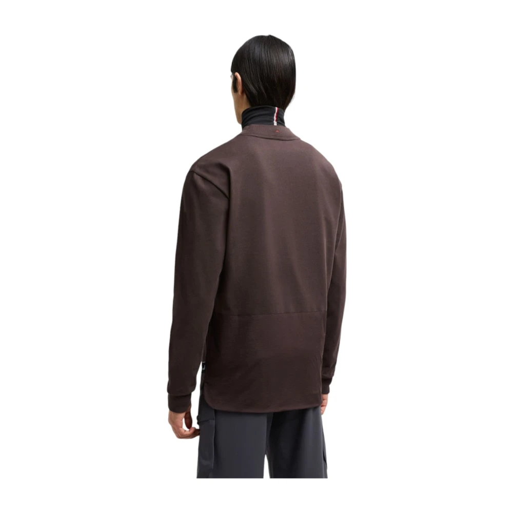 Moncler Logo Longsleeve T-shirt Bordeaux Purple Heren