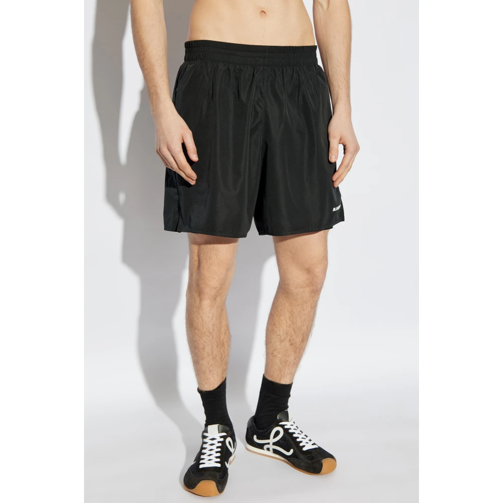 Jil Sander Shorts met logo Black Heren