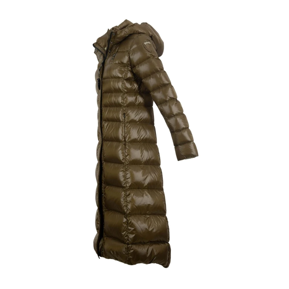 Blauer Lange gewatteerde parka met capuchon bruin Brown Dames