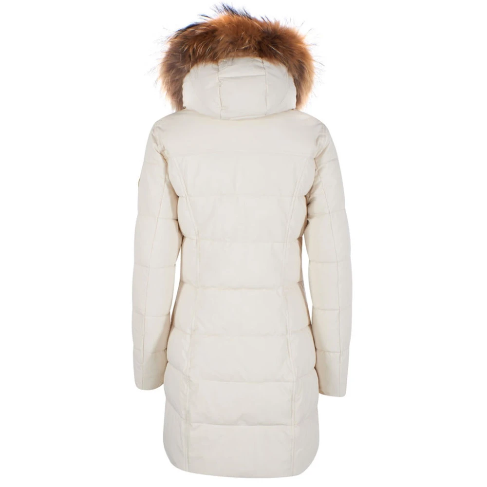 YES ZEE Gewatteerde Softshell Jas met Bont Capuchon White Dames