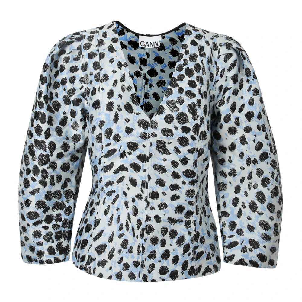 Ganni Women's Blue Blouse - Blouses - L - Blouses & Shirts