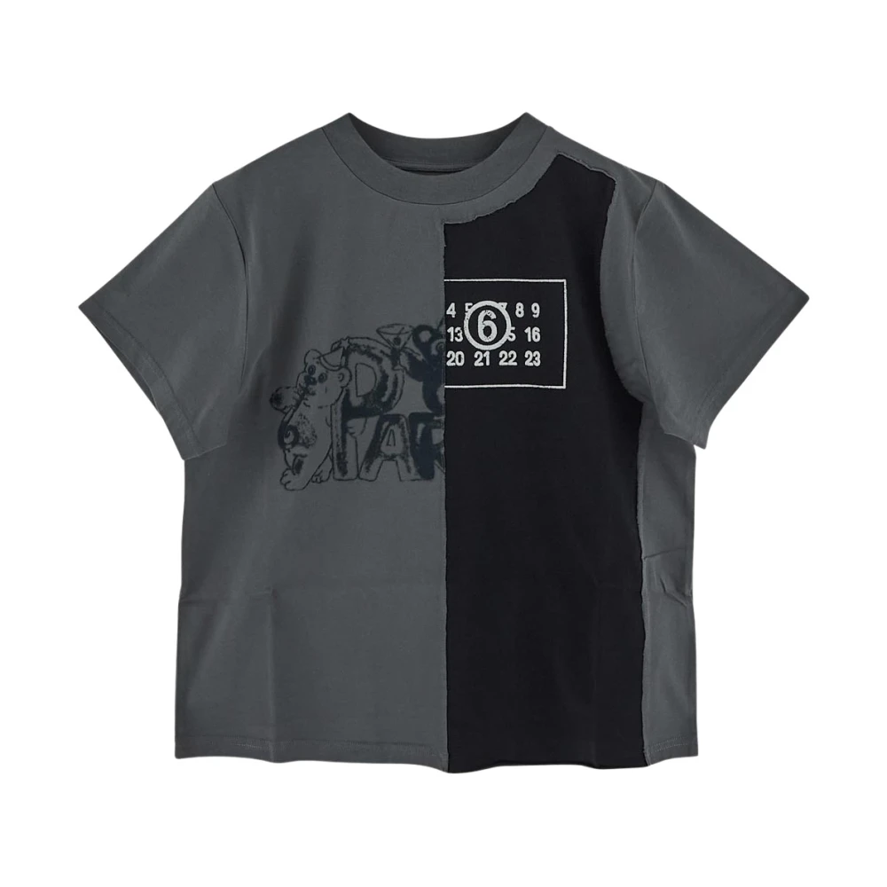 MM6 Maison Margiela Katoenen Logo T-shirt Gray Dames