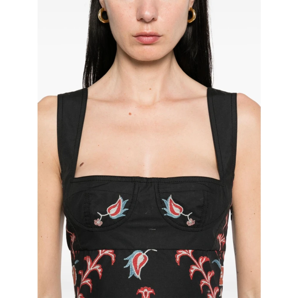 Giambattista Valli Rode Bloemen Korset Jurk Multicolor Dames