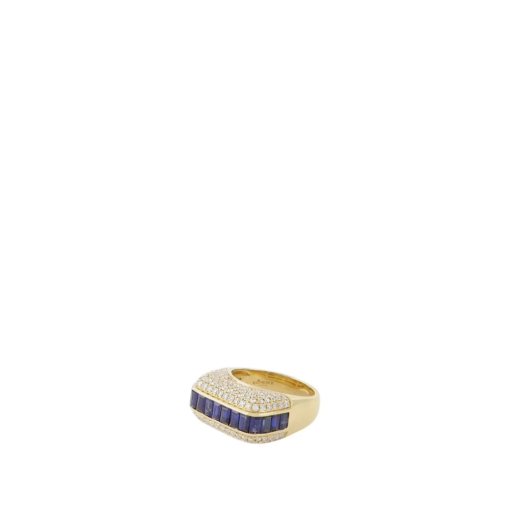 Rainbow K Empress Ring i guld och safir inspirerad av Art Deco Gray, Dam
