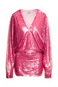 fuchsia-sequin-mini-dress-v-neck