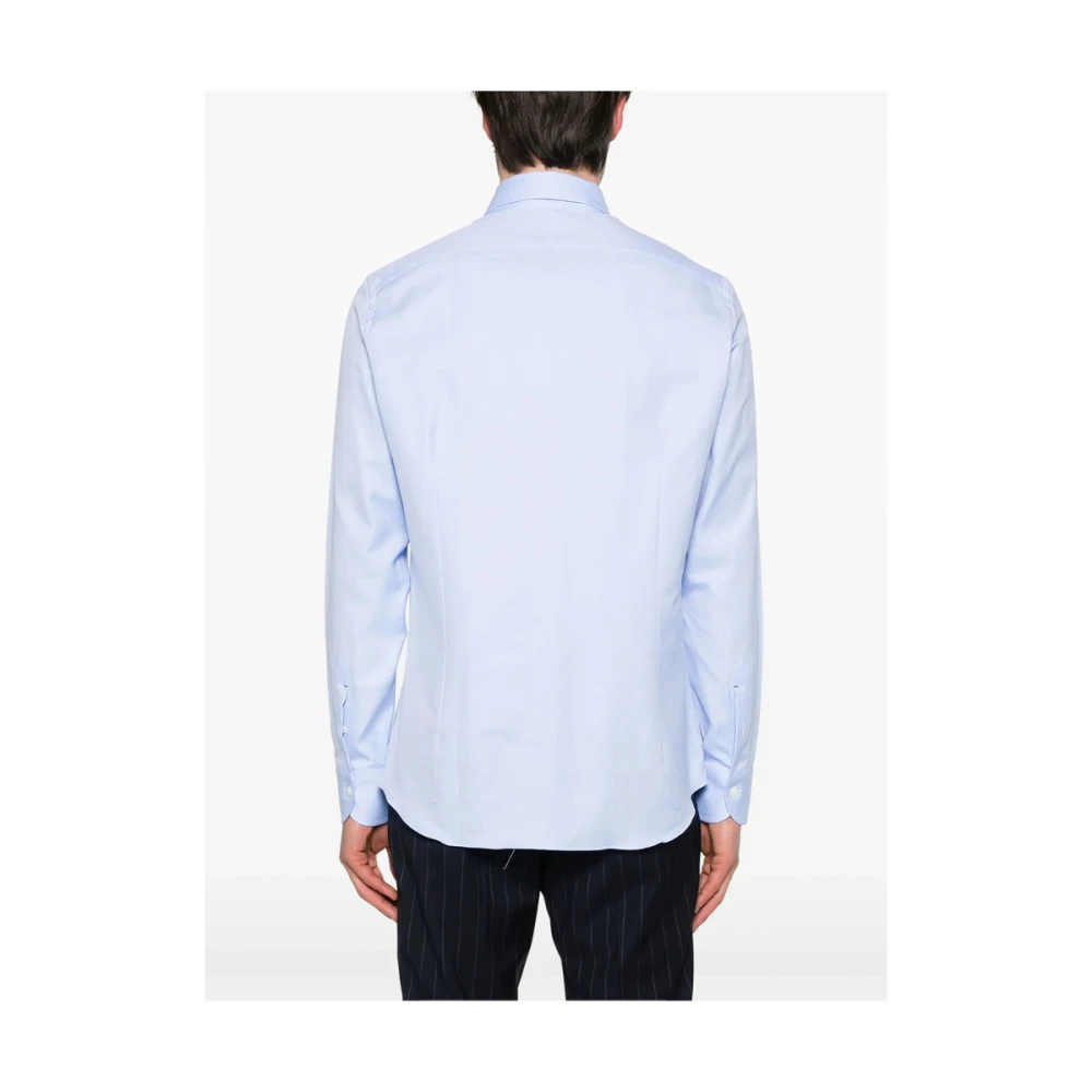 Mazzarelli Lichtblauwe Button-Down Overhemd Blue Heren