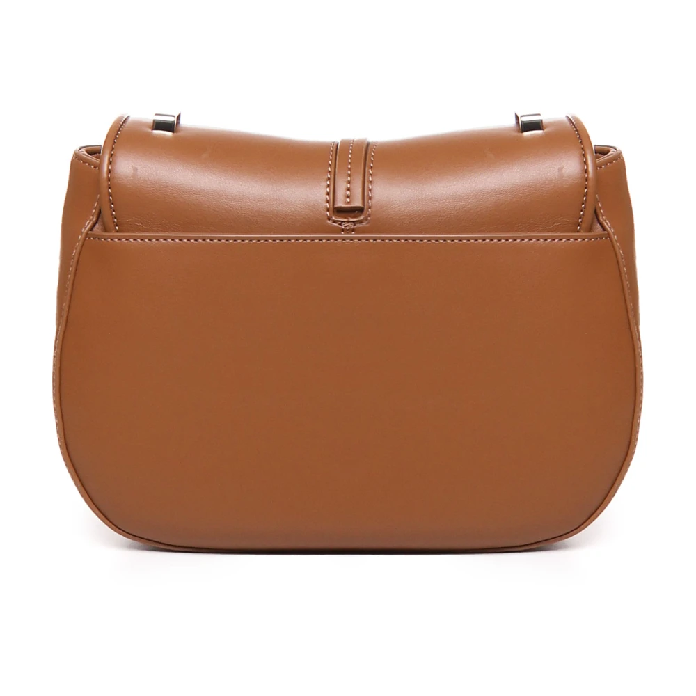 V73 Bruine Schoudertas met Klepsluiting Brown Dames