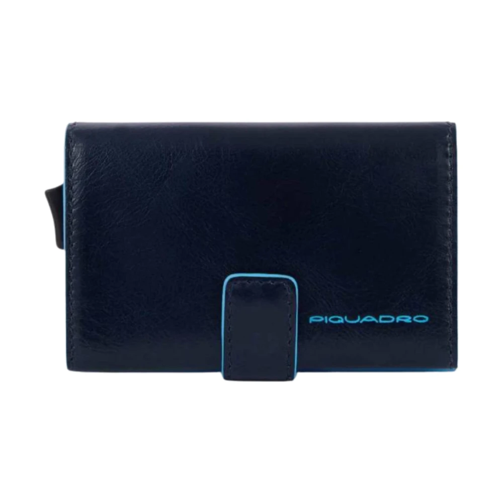 Piquadro Herr Blå Accessoarer One Size, Läder, Compact Wallet