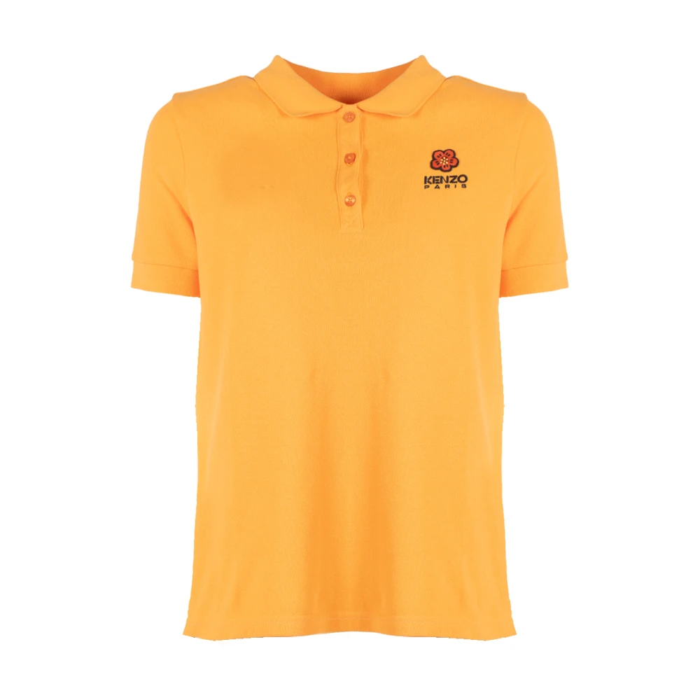 Kenzo Orange Crest Logo Polo Skjorta Orange, Dam