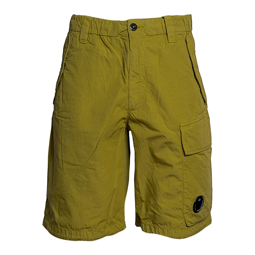 C.p. Company Men's Yellow Casual Shorts, S, Cargo Bermuda Shorts