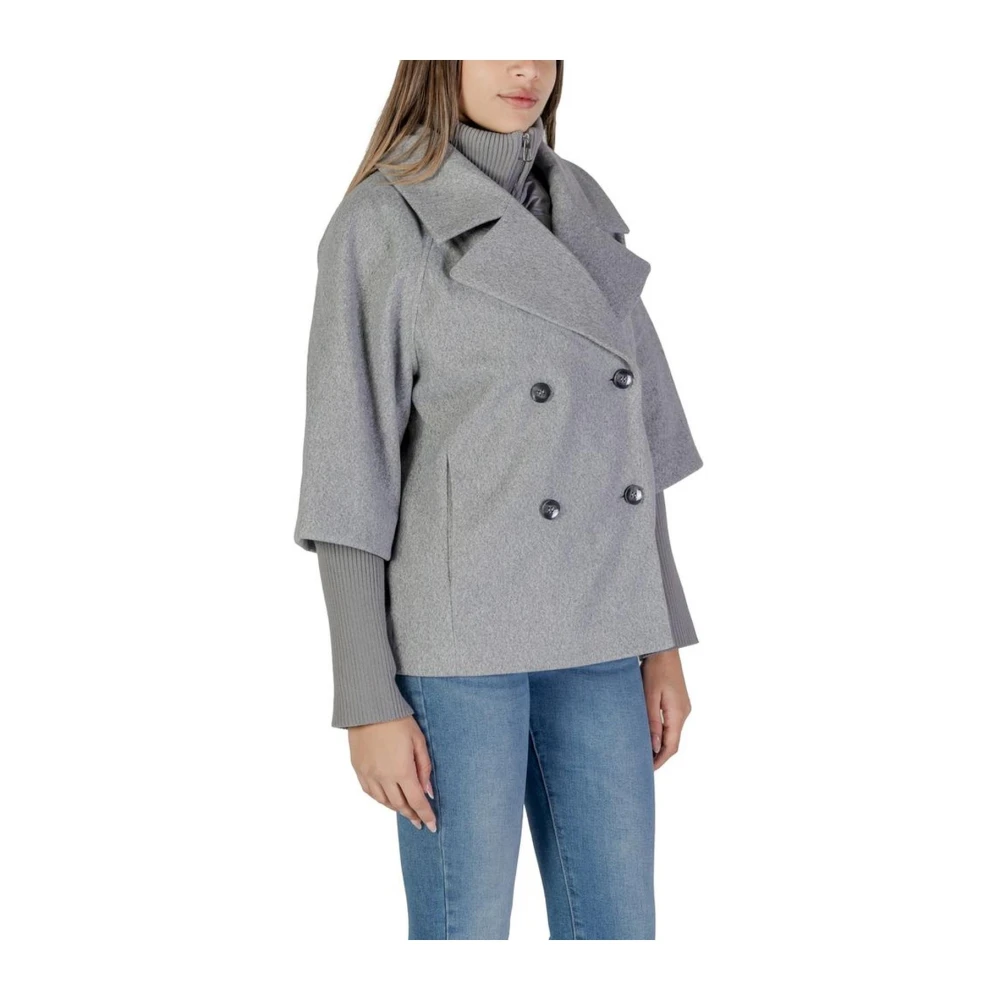 Jacqueline de Yong Grijze Polyester Herfst Winter Damesjas Gray Dames