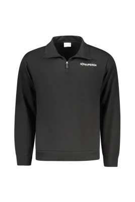 Bomulls Crewneck Sweatshirt med Ribbstickade Muddar