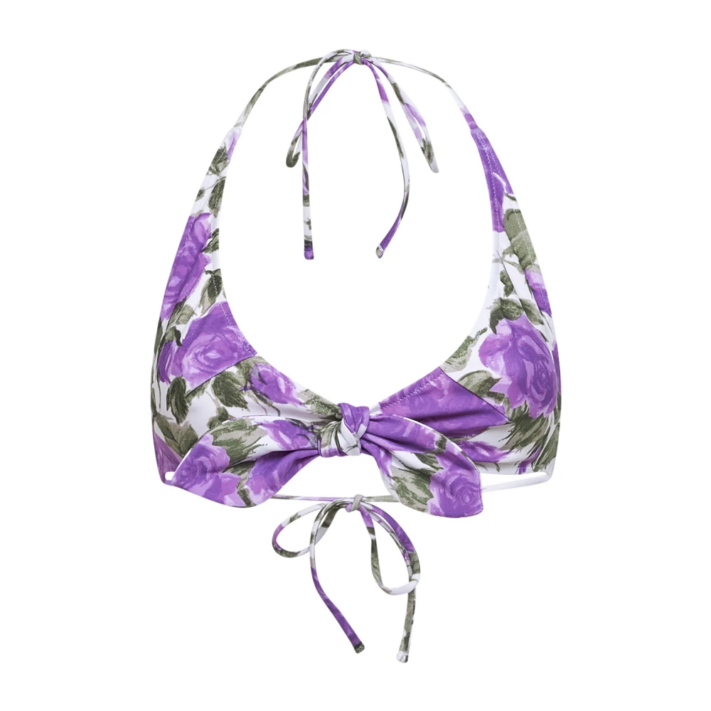 Chloé Multicolor Bikinis, Female, M, Rose Print Bikini Top