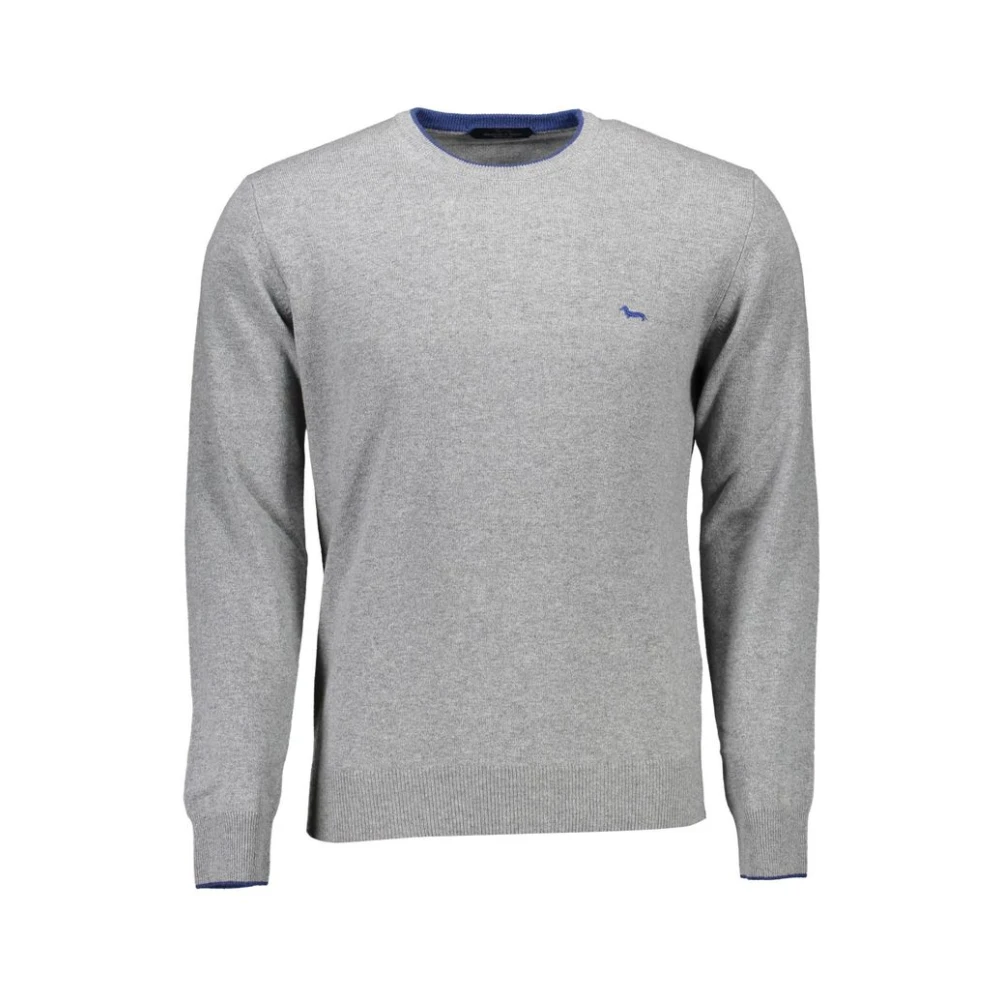Harmont & Blaine Men's Gray Round-Neck Knitwear, 2XL, Brown Wool Jumper
