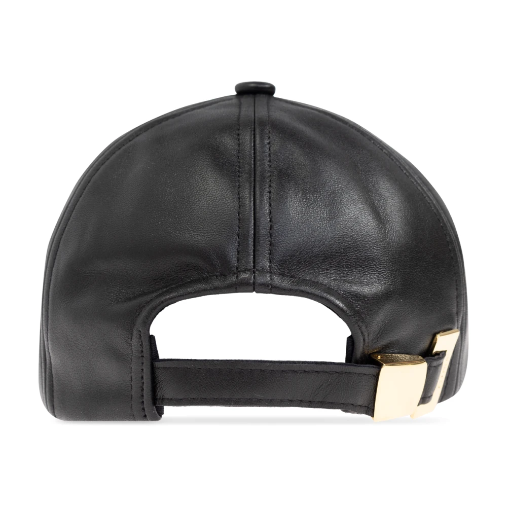 Balmain Leren pet Black Heren