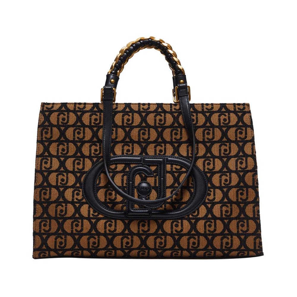 Liu Jo Bruine leren handtas met gouden details Brown Dames