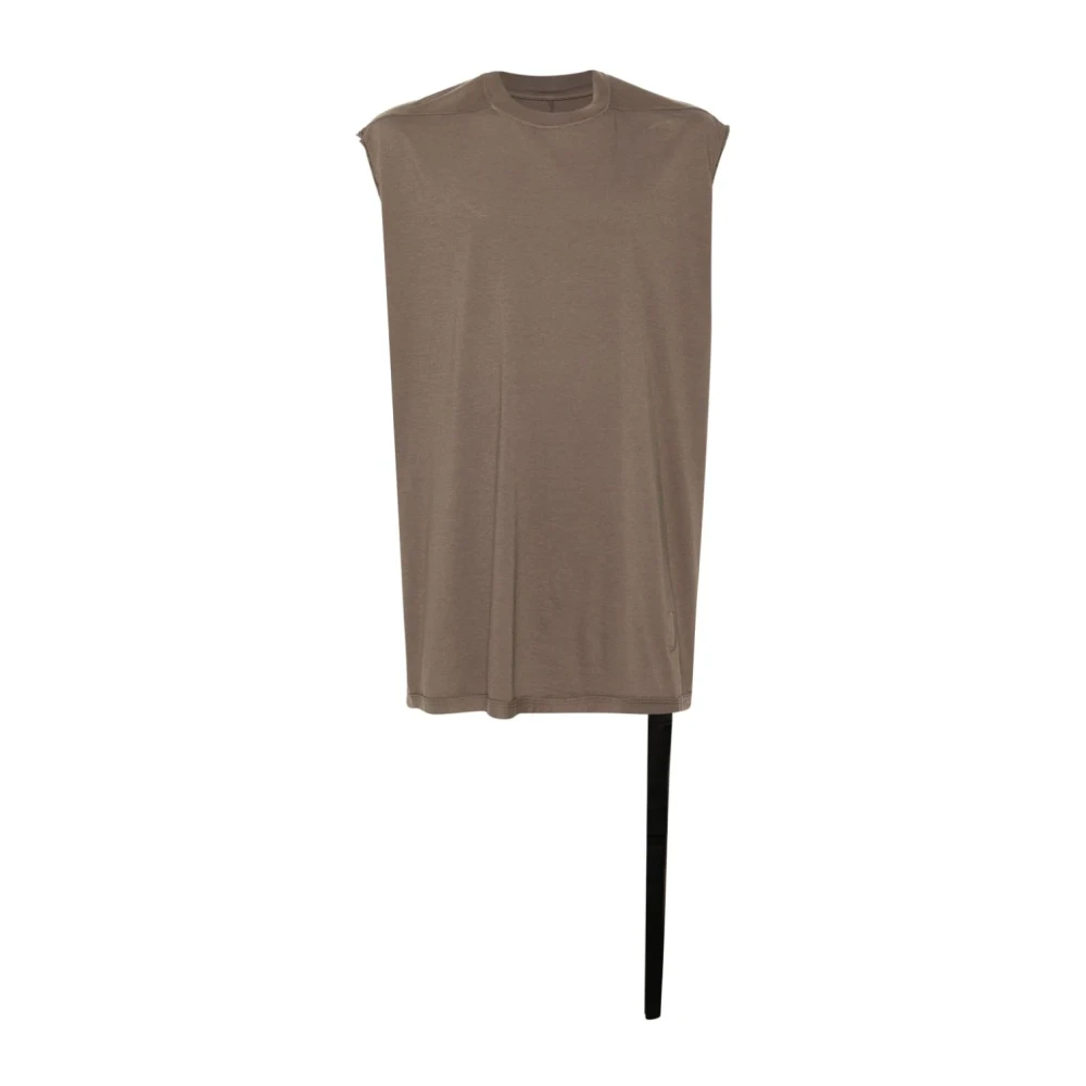 Rick Owens Grijze Jersey T-shirt Mouwloos Ronde hals Gray Heren