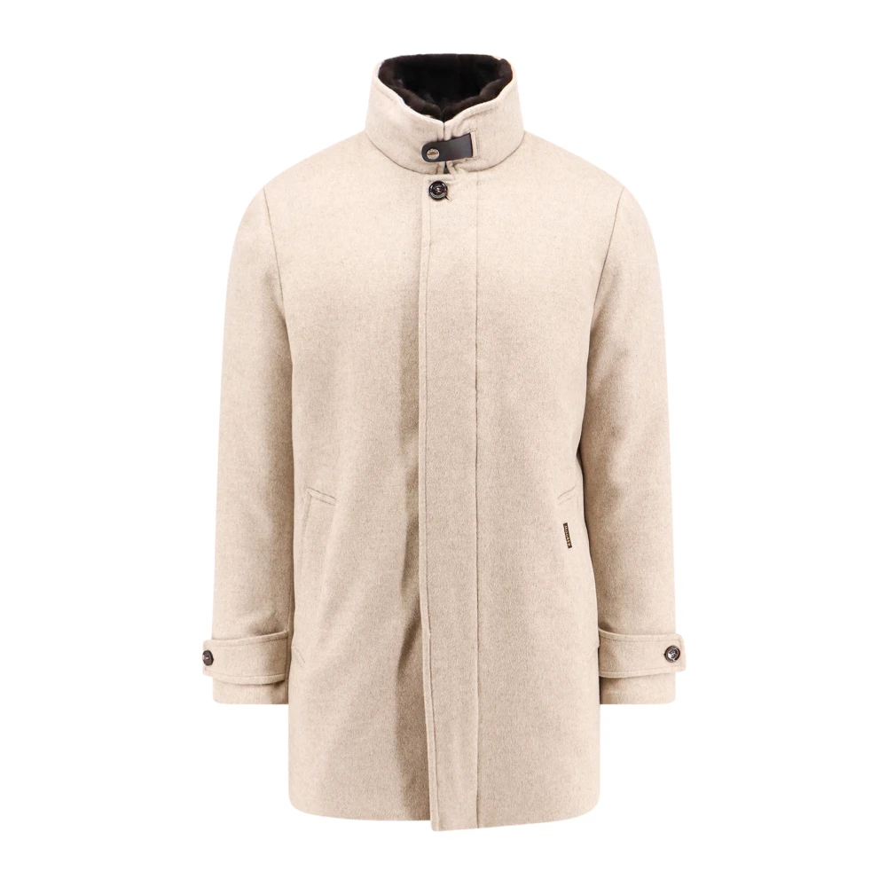 Moorer Luxe Beige Cashmere Jas Aw24 Beige Heren