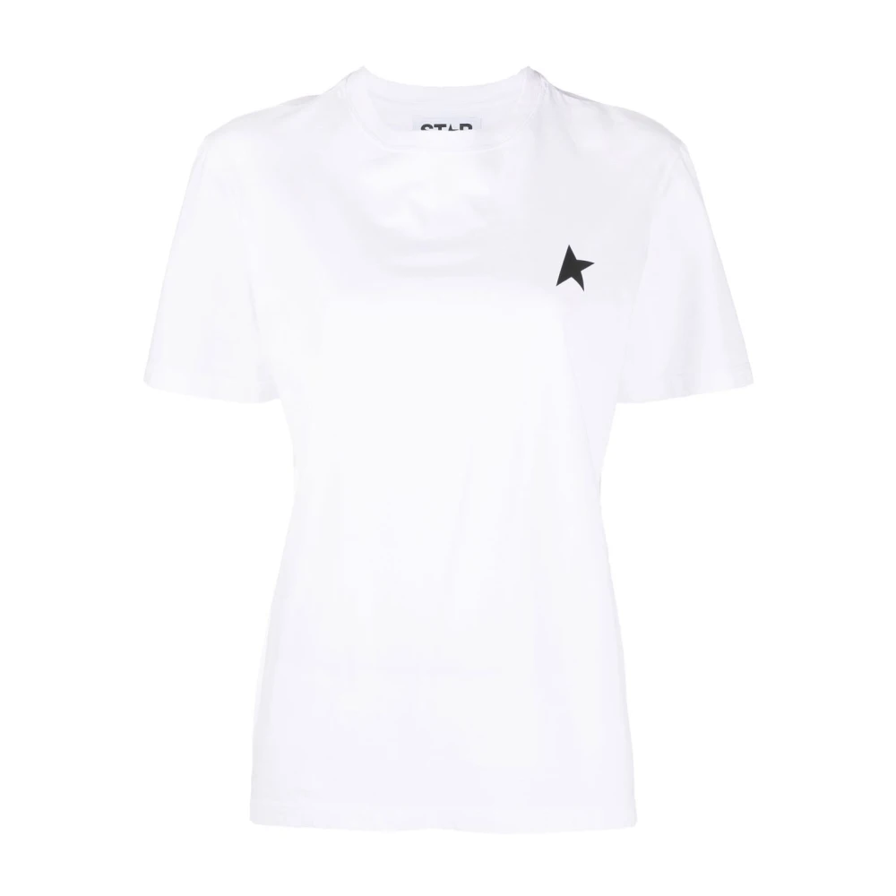 Golden Goose Logo-Print Korte Mouwen T-Shirt White Dames