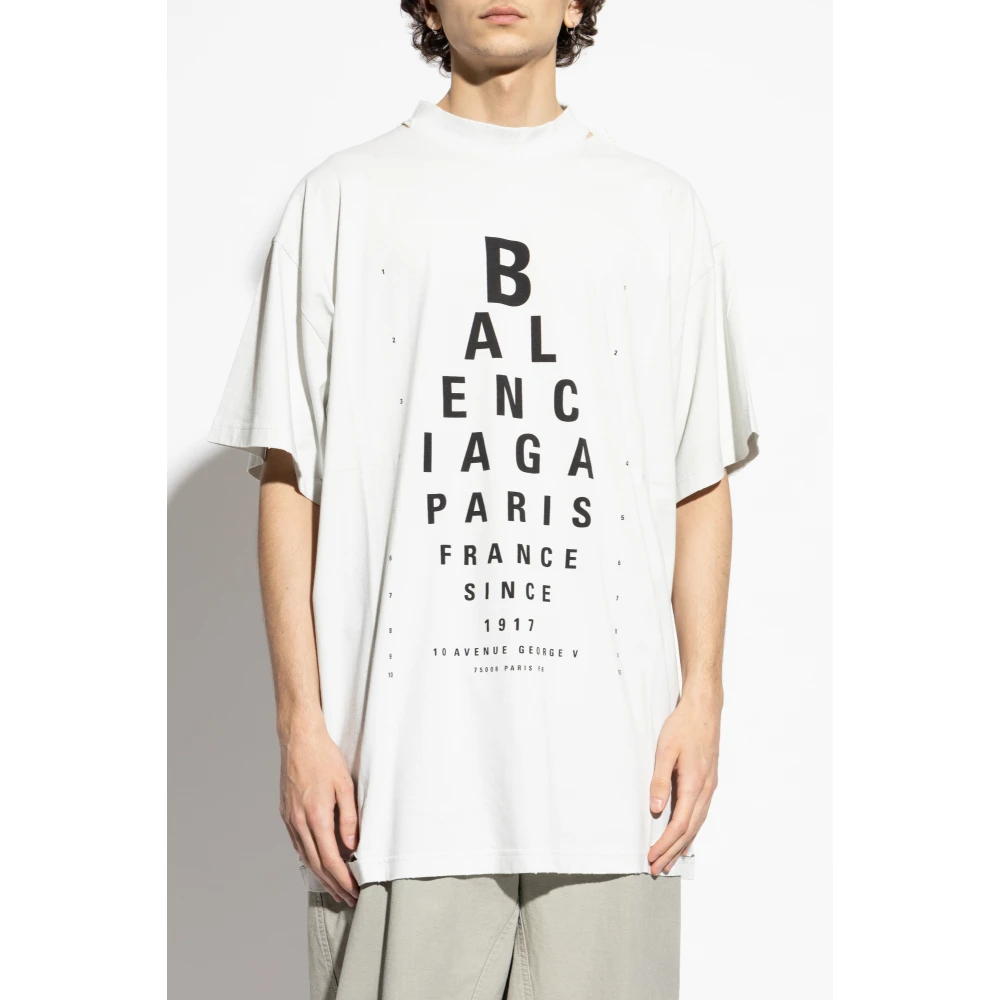 Balenciaga T-shirt met Logo White Heren