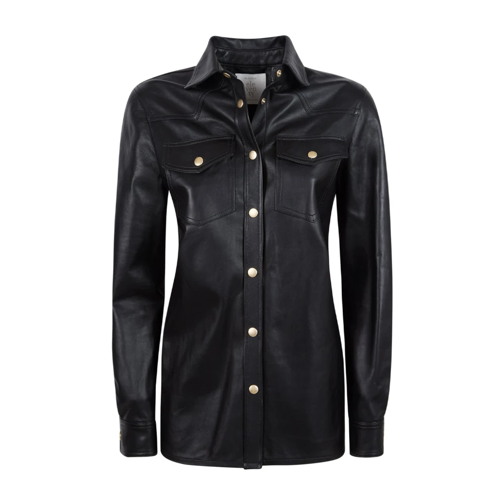 Eleventy Women's Black Shirts, Xs, Nappa Shirt